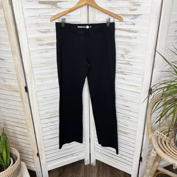 BETABRAND Women's Wide Leg Yoga Work Pant Faux Pockets Black Medium - Picture 9 of 13